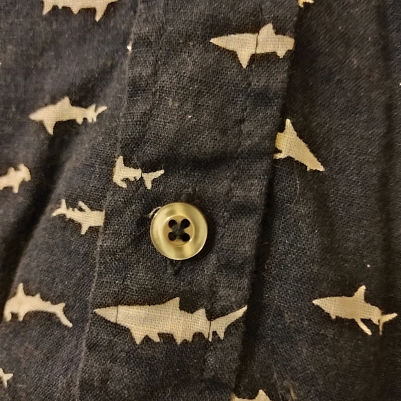 VSTR premium men's blue and white short sleeve shark button up shirt size XXL - Picture 6 of 11